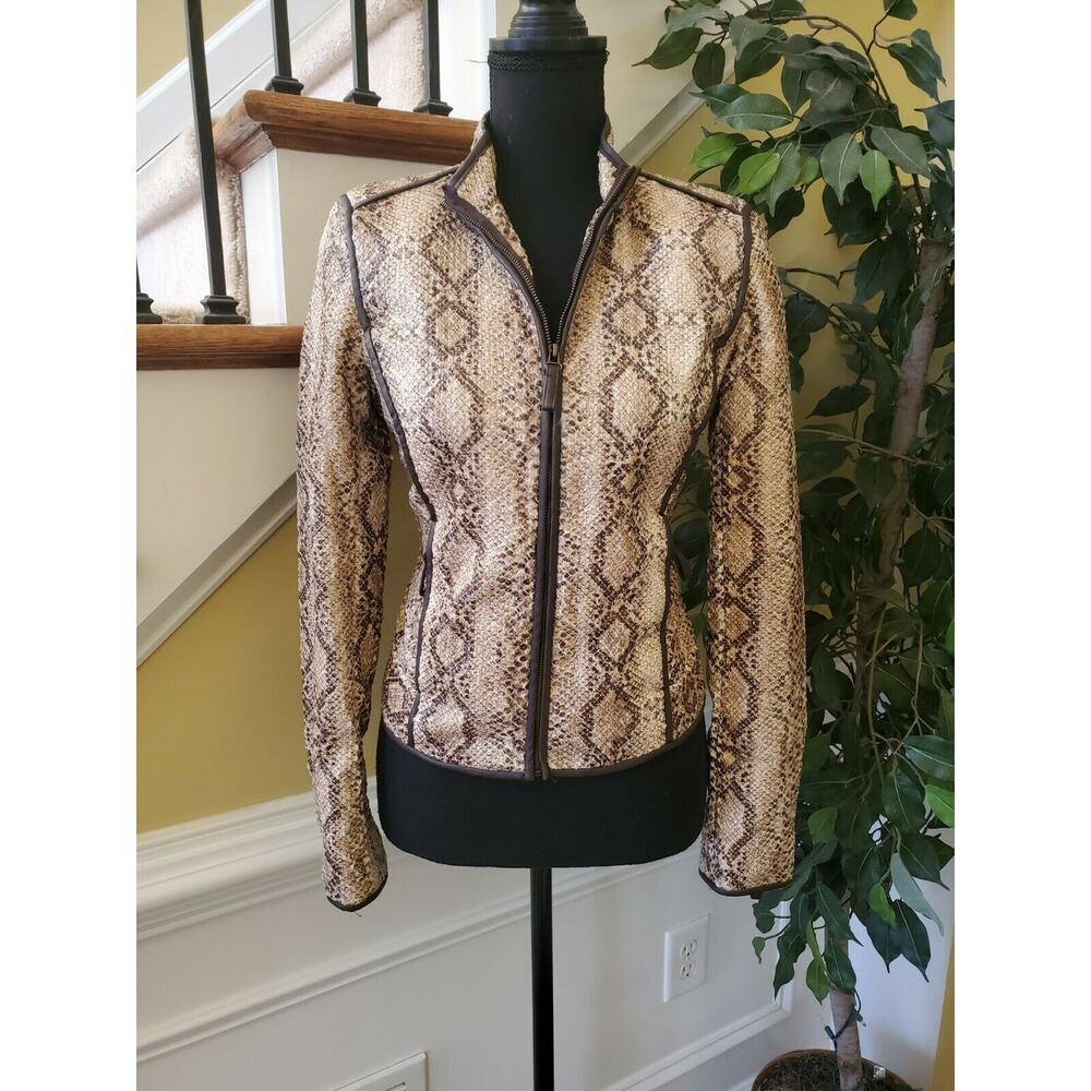 M.L.L.P. Max Studio Jacket Faux Snake Skin -lined Size Small NWT